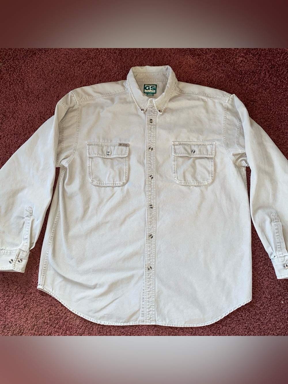 Gander Mountain Guide Series Button Up Shirt Mens XLT Tan Heavy Hiking Outdoor
